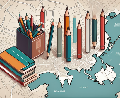 A diverse set of school supplies like books