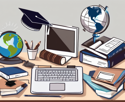 A classroom setting in hong kong with a graduation cap and diploma on the teacher's desk