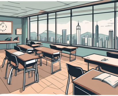 A classroom with empty desks symbolizing teacher shortage