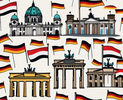 A few international schools in germany with various country flags waving in the breeze