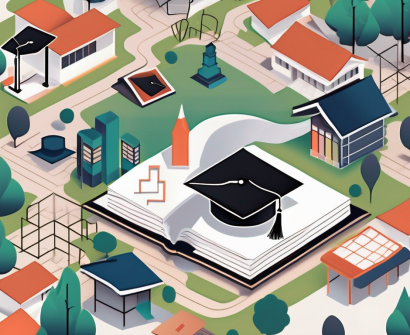 A schoolhouse with a large question mark hovering over it