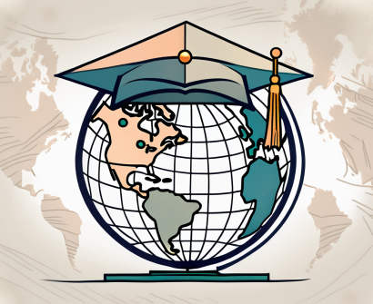A graduation cap on top of a globe
