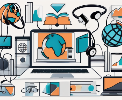 Different digital devices like a laptop