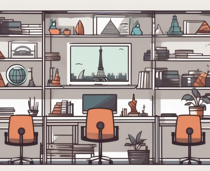 A malaysian classroom with various international symbols like the eiffel tower