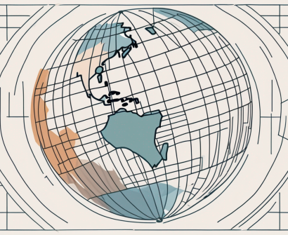 A globe with various lines connecting to an icon of a school building