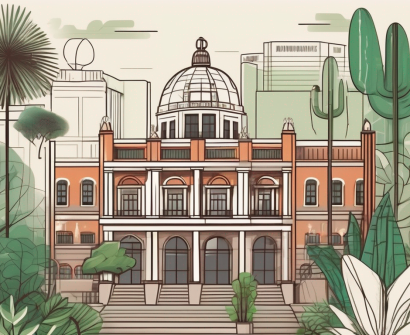 A diverse collection of international school buildings in mexico city