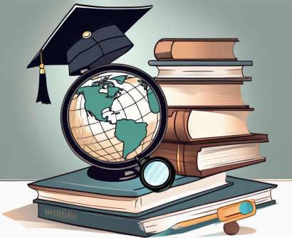 A stack of books next to a graduation cap