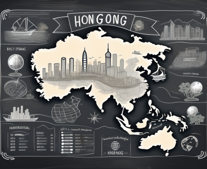 A chalkboard in the shape of hong kong's map