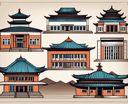 Seven different school buildings