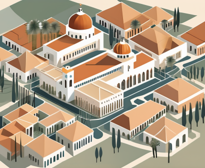 Seven different international school buildings spread across a stylized map of morocco