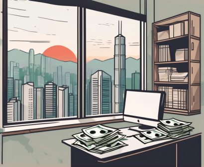 A classroom setting in hong kong with a view of the cityscape through the window