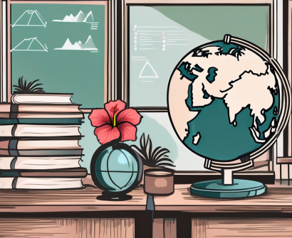 A classroom setting with a chalkboard