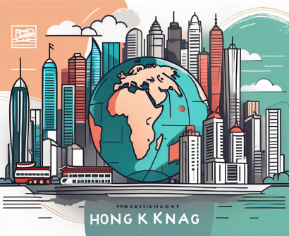 A vibrant hong kong cityscape with notable landmarks