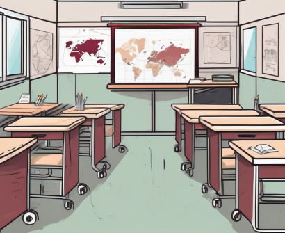 Two classrooms representing hong kong and qatar
