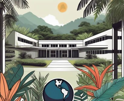A variety of international school buildings in papua new guinea