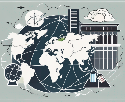 A classroom setting with a global map highlighting singapore