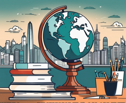 A variety of teaching tools such as a globe