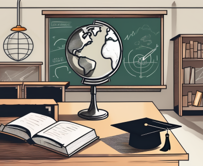 A classroom setting with various teaching tools and resources