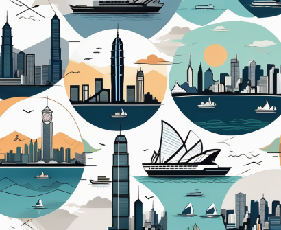 Various iconic landmarks of hong kong