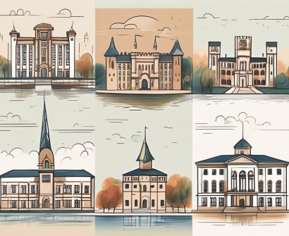 A diverse collection of international school buildings in romania