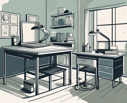 A classroom setting with various educational tools like books