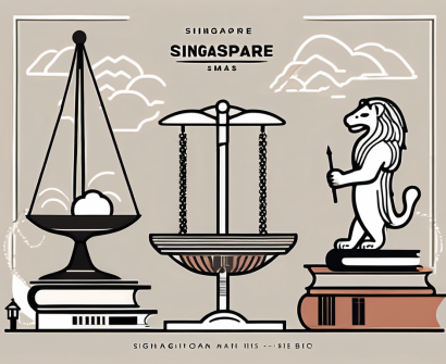 A balanced scale with symbols of education like a graduation cap and books on one side
