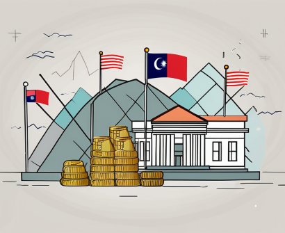 An international school in malaysia surrounded by various national flags