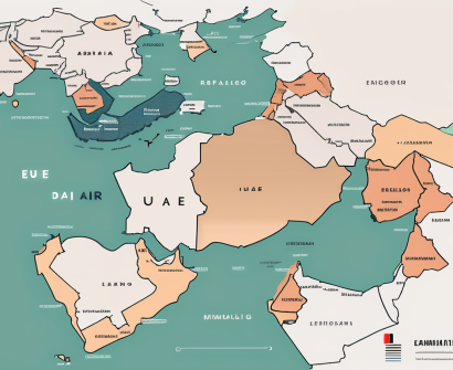 The uae map with different shades of color to represent varying levels of english proficiency across the regions