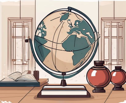 A classroom setting with chinese cultural elements
