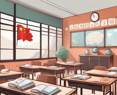 A classroom setting in china filled with various educational tools and resources