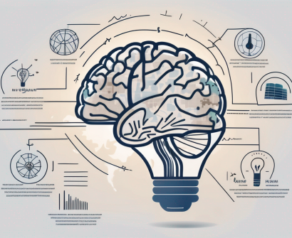 A brain-shaped globe with different languages symbols