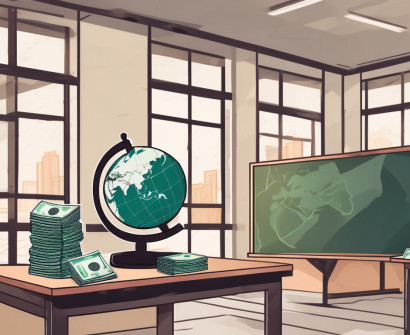 A classroom setting in china with a chalkboard