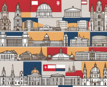 A diverse collection of international school buildings in vienna