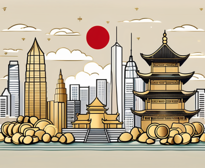 A skyline showing iconic landmarks from different chinese cities