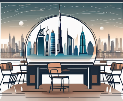 A classroom setting with a globe