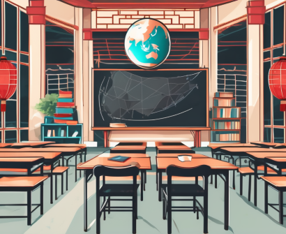 A classroom setting with various educational tools and resources
