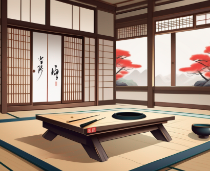 A serene vietnamese landscape featuring a traditional classroom