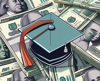 A graduation cap placed on top of a stack of malaysian currency