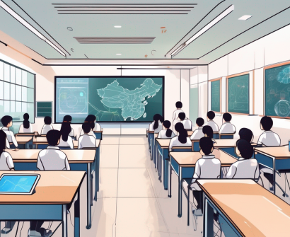 A modern classroom setting in china