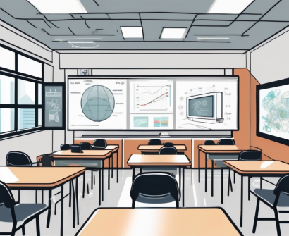 A modern classroom setting in hong kong showcasing four distinct teaching tools or areas