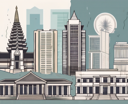 A few high-rise buildings representing prestigious schools in cambodia