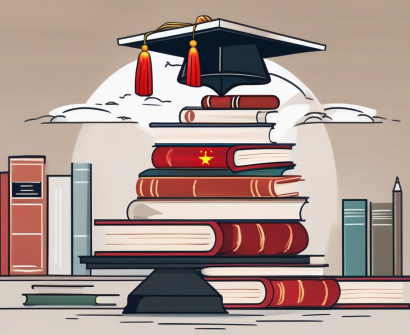 A balanced scale with books and a graduation cap on one side