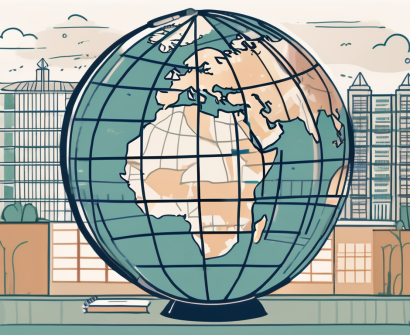 A globe focused on cambodia