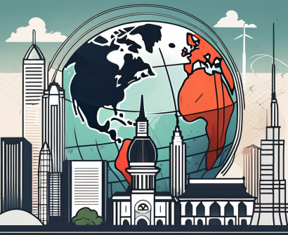 A malaysian city skyline incorporating iconic landmarks