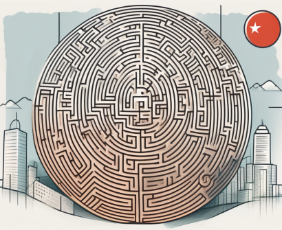 A maze shaped like a globe