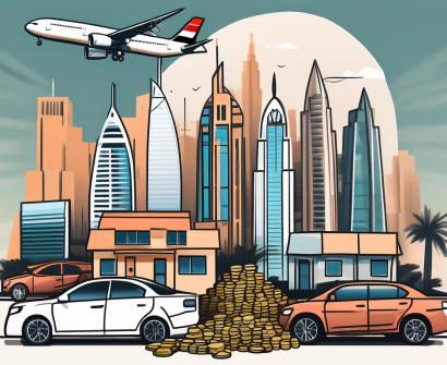 A dubai cityscape with an international school