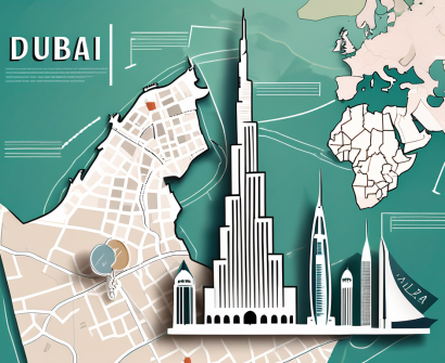 A graduation cap and diploma placed on top of a map of dubai