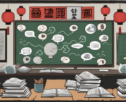 A classroom setting with a chalkboard