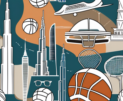 A variety of sports equipment like a football