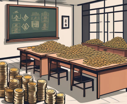 A traditional chinese classroom setting with a teacher's desk